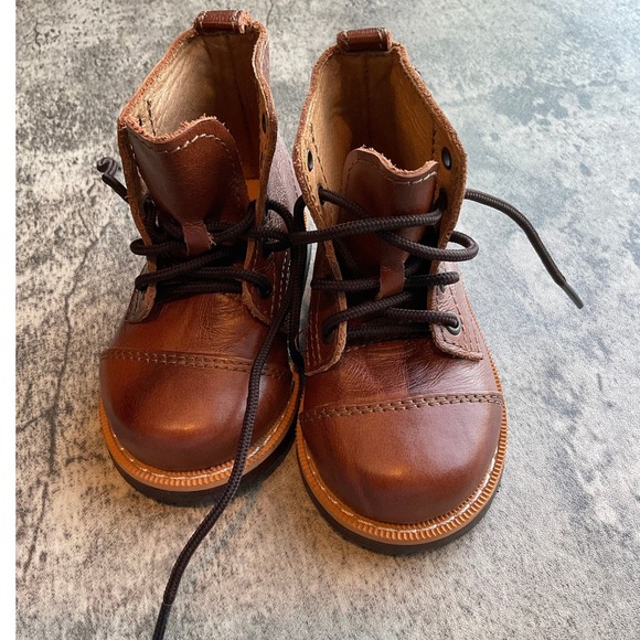 Mikoleon Classic Heirloom Kids Toddler Sz 20 (5US) Brown Leather Lace Up Boots - Picture 3 of 11